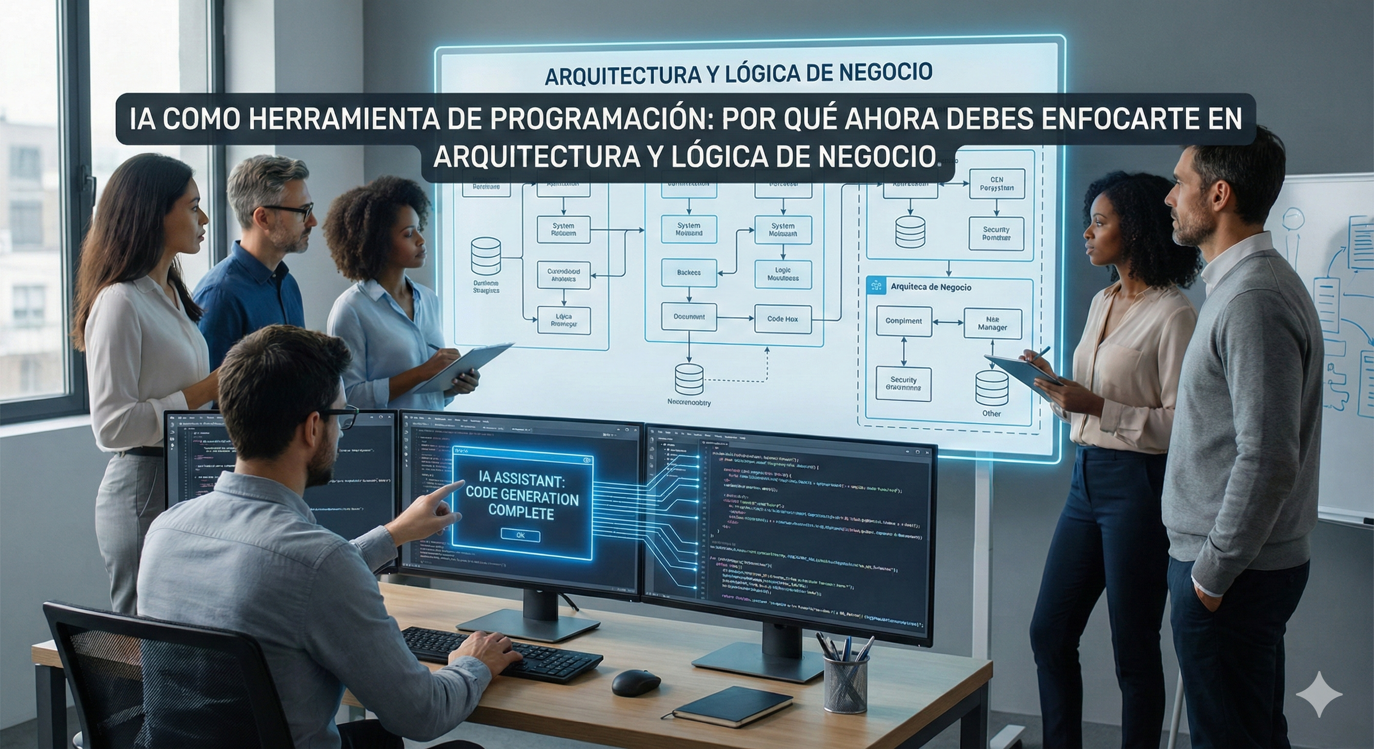 Imagen destacada para IA como Herramienta de Programación: Por Qué Ahora Debes Enfocarte en Arquitectura y Lógica de Negocio